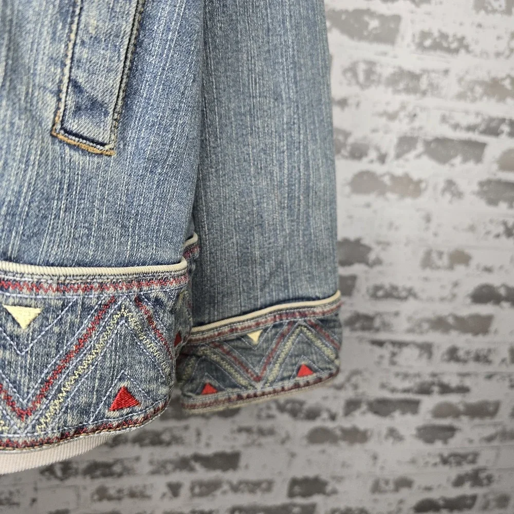 INC International Concepts Women Plus Size Embroidered Denim Jean Jacket Size 3X